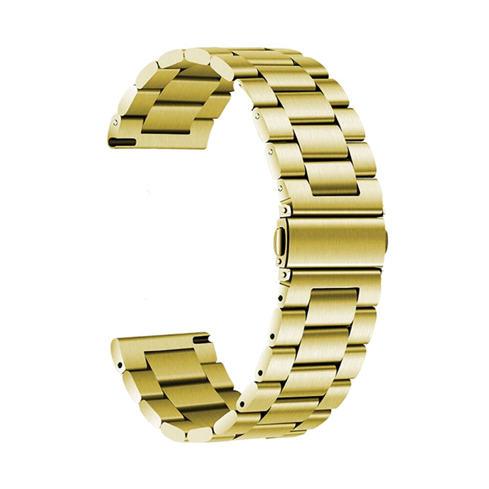 Huawei GT2 46mm 22mm Uyumlu Kordon Metal Baklalı Tasarım Zore Band-04 Kayış