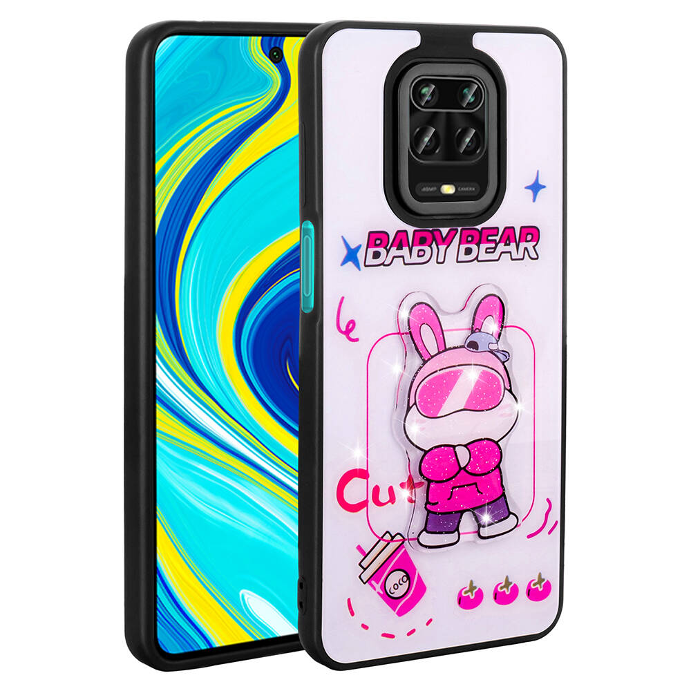 Xiaomi Redmi Note 9S Uyumlu Kılıf Parlayan Kabartmalı İkonik Figürlü Zore Amas Silikon Kapak