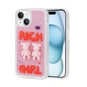 Apple iPhone 15 Plus Uyumlu Kılıf Kabartma Figürlü Parlak Zore Minimini Silikon Kapak