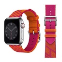 Apple Watch 38mm Uyumlu Kordon Kumaş Renkli Metal Klipsli KRD-51 Hasır Kayış