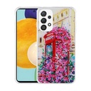 Samsung Galaxy A32 4G Uyumlu Kılıf Simli Desenli Kamera Korumalı Parlak Zore Popy Kapak