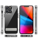 Apple iPhone 14 Pro Max Uyumlu Kılıf Standlı Şeffaf Silikon Zore L-Stand Kapak