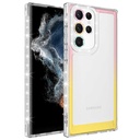 Samsung Galaxy S22 Ultra Uyumlu Kılıf Simli ve Renk Geçiş Tasarımlı Lens Korumalı Zore Park Kapak