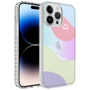 Apple iPhone 13 Pro Max Uyumlu Kılıf Airbag Kenarlı Renkli Desenli Silikon Zore Elegans Kapak