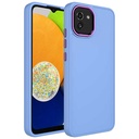 Samsung Galaxy A03 Uyumlu Kılıf Metal Çerçeve ve Buton Tasarımlı Silikon Zore Luna Kapak