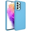 Samsung Galaxy A73 Uyumlu Kılıf Metal Çerçeve ve Buton Tasarımlı Silikon Zore Luna Kapak