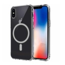 Apple iPhone XS Max Uyumlu Kılıf M-safe Şarj Özellikli Şeffaf Sert PC Zore Embos Kapak
