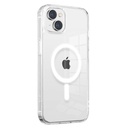 Apple iPhone 14 Uyumlu Kılıf M-safe Şarj Özellikli Şeffaf Sert PC Zore Embos Kapak
