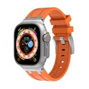 Apple Watch Ultra 49mm Uyumlu Kordon Silikon Metal Tokalı Soft Yüzey Zore KRD-89 Kayış