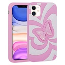 Apple iPhone 11 Uyumlu Kılıf Sıvılı Simli Kelebekli Tasarım Zore Vodena Kapak