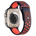 Apple Watch 7 45mm Uyumlu Kordon Silikon Esnek Yumuşak Delikli Spor KRD-02 Kayış