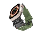 Apple Watch 7 45mm Uyumlu Kordon Metal Başlıklı Silikon Zore KRD-108 Kayış
