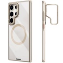 Samsung Galaxy S24 Ultra Uyumlu Kılıf M-safe Şarj Özellikli Sararma Önleyici Youngkit Crystal Grid Kapak