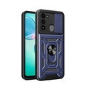 Tecno Spark 8C Uyumlu Kılıf Magnetik Standlı Kamera Korumalı Zore Sürgülü Vega Kapak