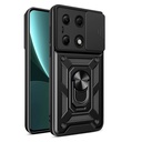 Xiaomi Poco M6 Pro 4G Uyumlu Kılıf Magnetik Standlı Kamera Korumalı Zore Sürgülü Vega Kapak